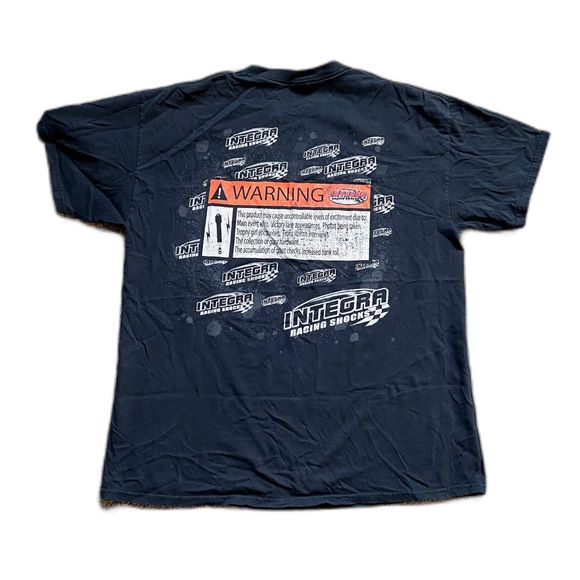 VINTAGE WARNING INTEGRA RACING SHOCKS BLACK TEE SHIRT SIZE XL - Picture 1 of 9